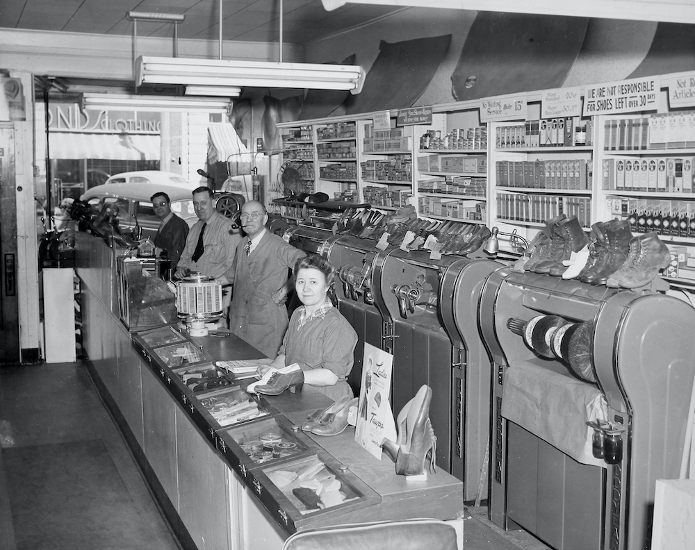 The family shoe store, 1950s
